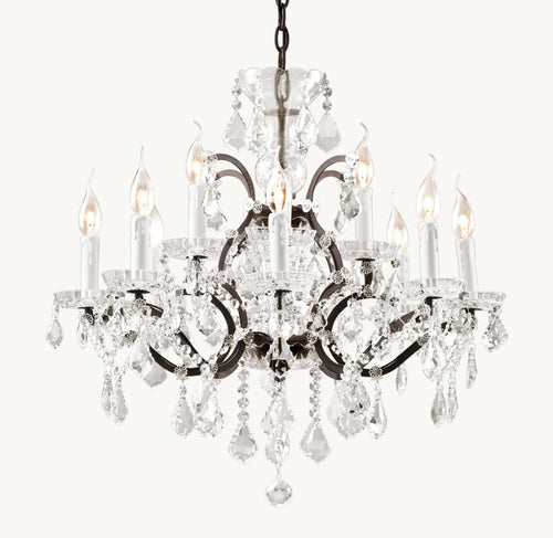 28 Inch Candelabra Crystal Chandelier - Rococo