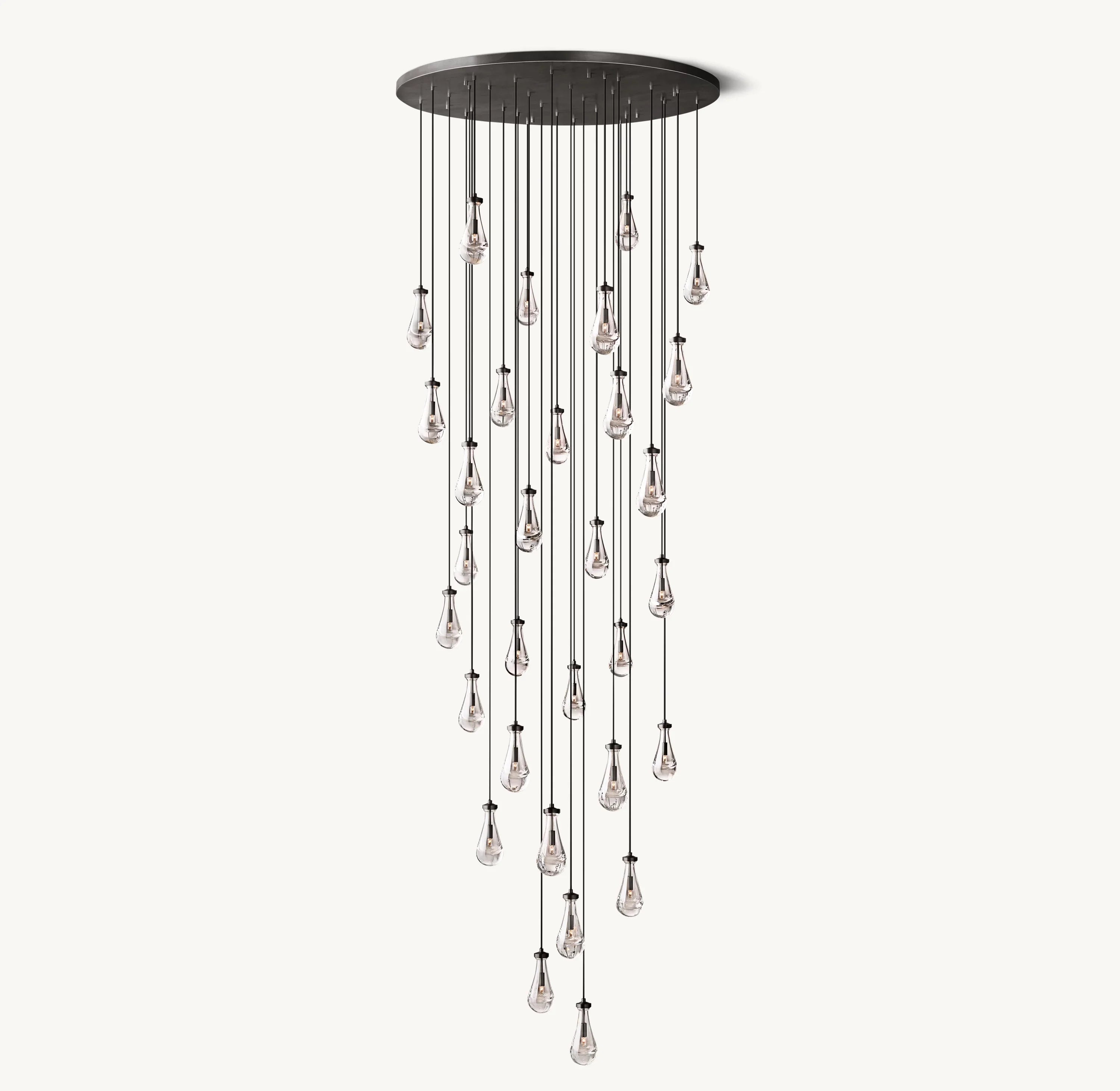 60 Inch Raindrop Glass Round Chandelier – Ava