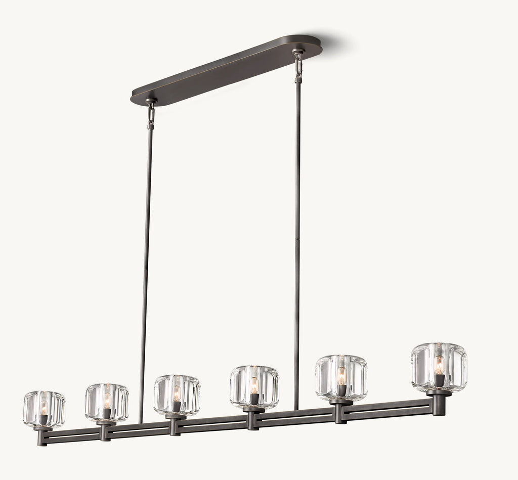 72 Inch Crystal Linear Candle Chandelier - Demaret