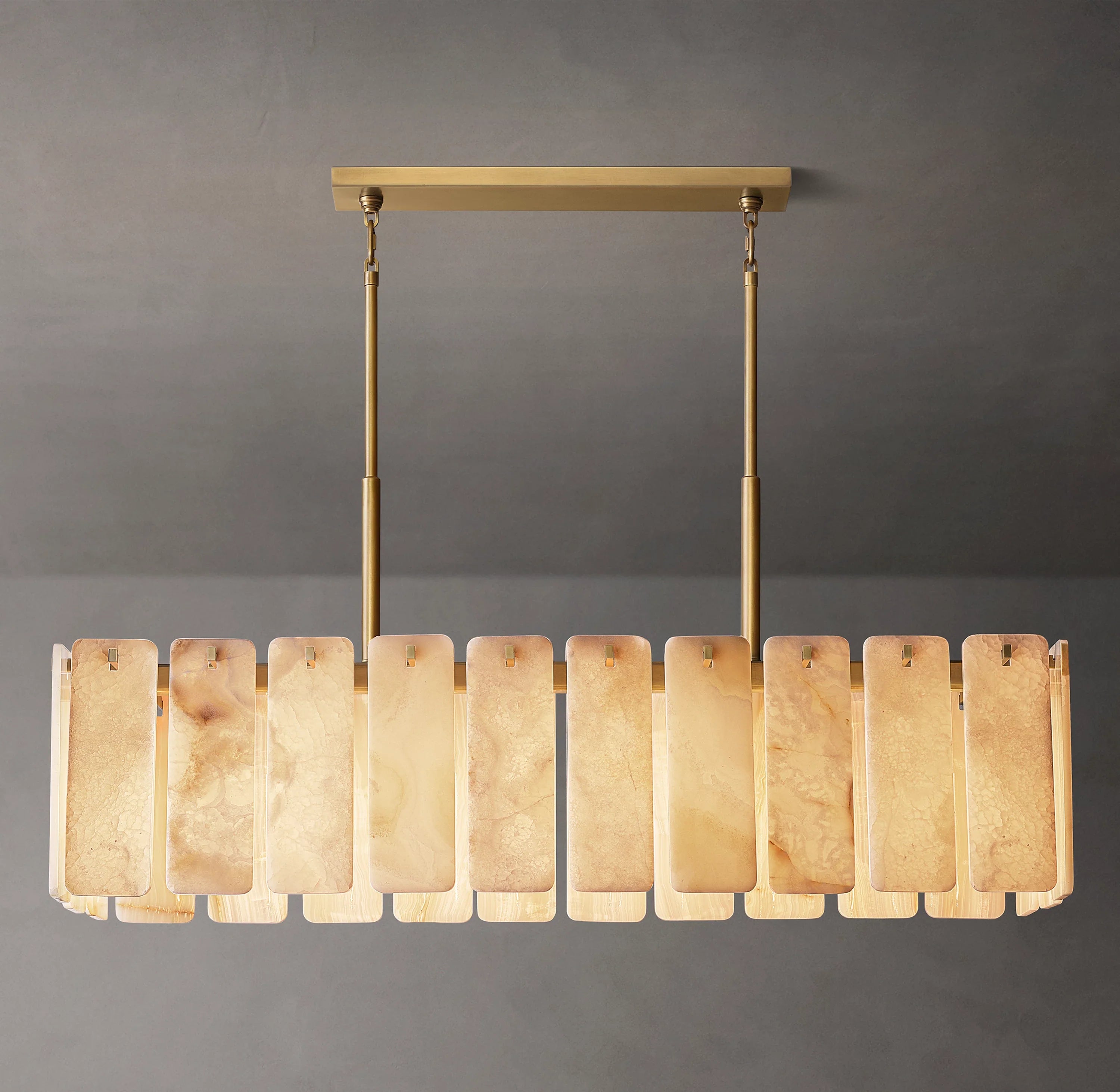 60 Inch Alabaster Rectangular Chandelier - Calamette
