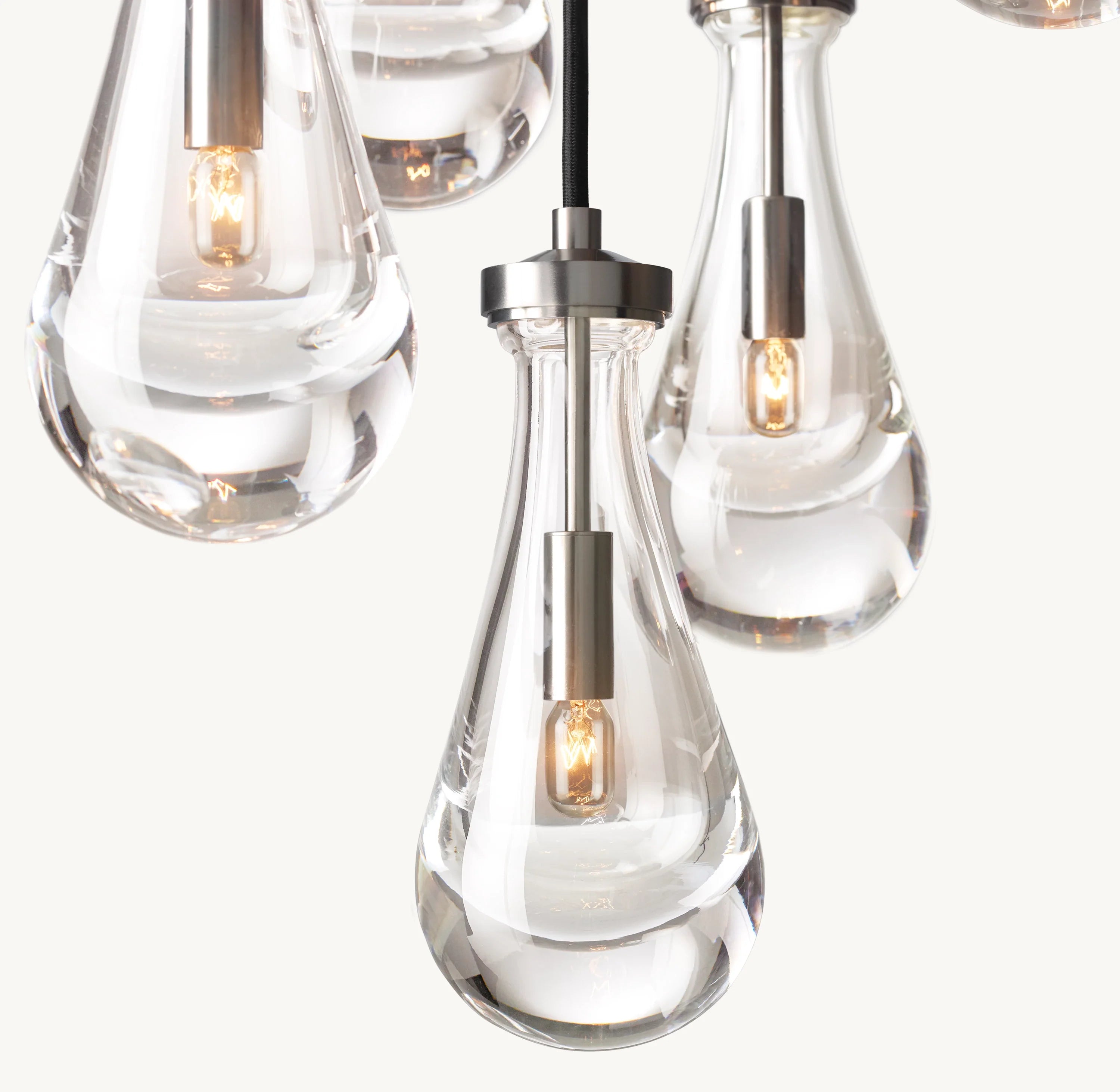 18 Inch Raindrop Glass Round Chandelier – Ava
