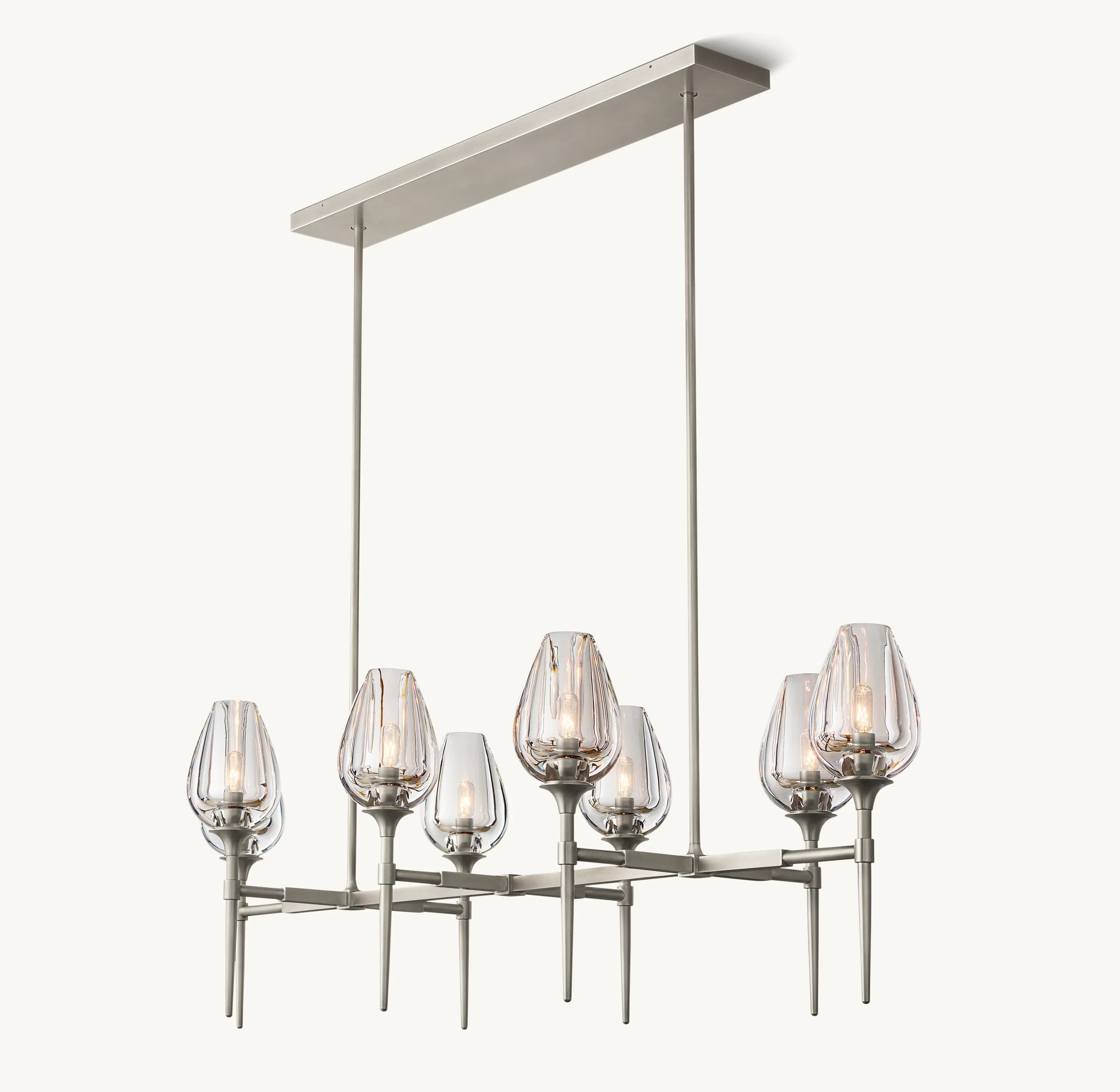 52 Inch Torchiere Crystal Linear Chandelier - Tulip