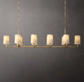 72 Inch Shaded Hammered Metal Linear Chandelier – Wright