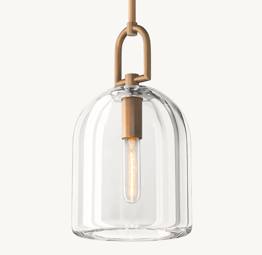 8 Inch Cloche Crystal Pendant Light - Botanist