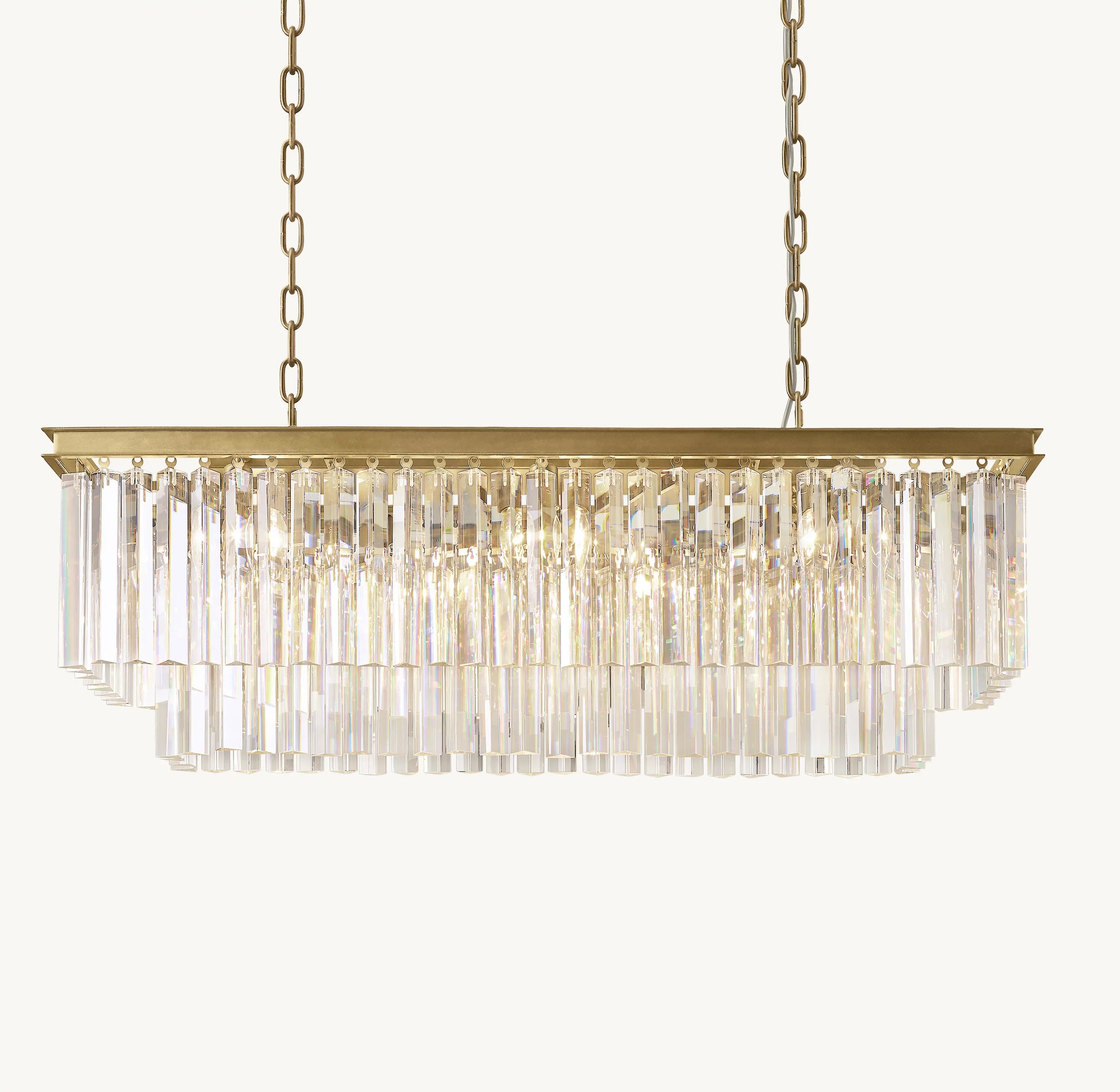 39 Inch Crystal Prism Rectangular Chandelier - Odeon