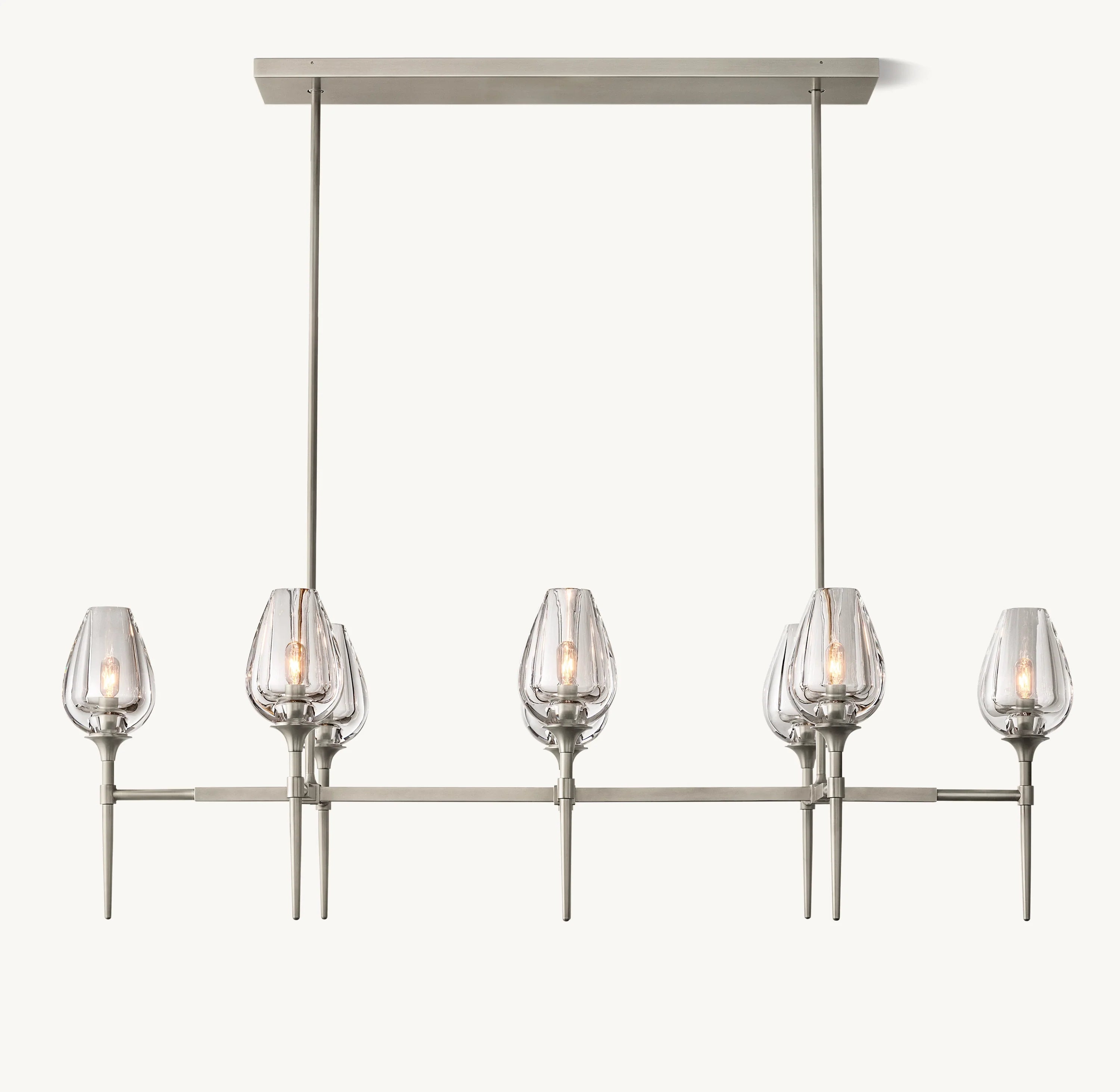 52 Inch Torchiere Crystal Linear Chandelier - Tulip