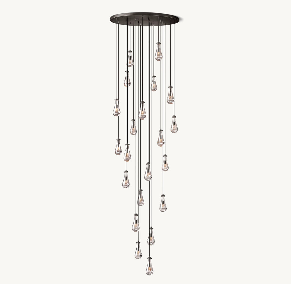 47 Inch Raindrop Glass Round Chandelier – Ava
