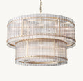 48 Inch Ribbed Glass Two-Tier Chandelier - San Marco