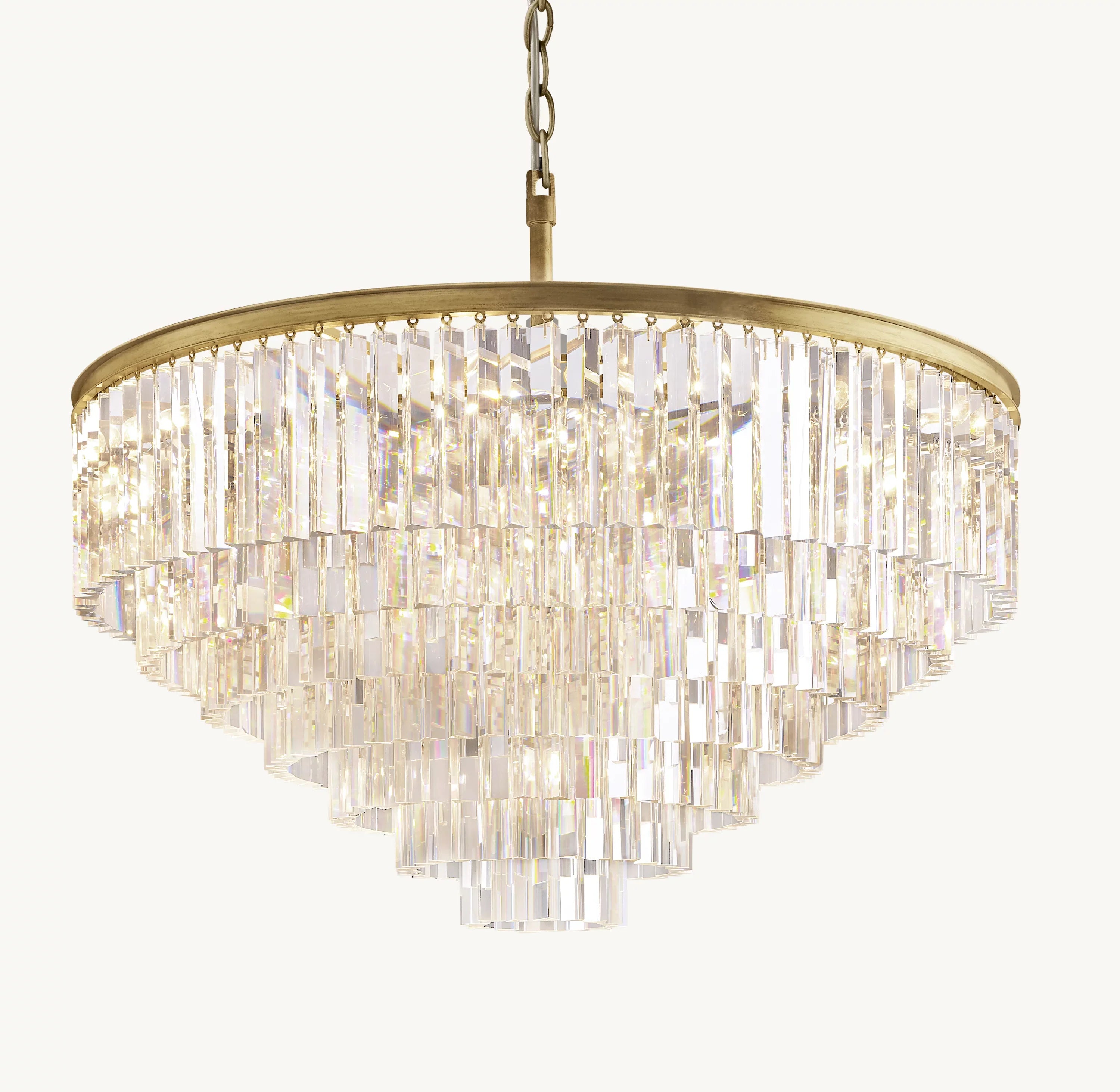 44 Inch Crystal Prism Tiered Chandelier - Odeon