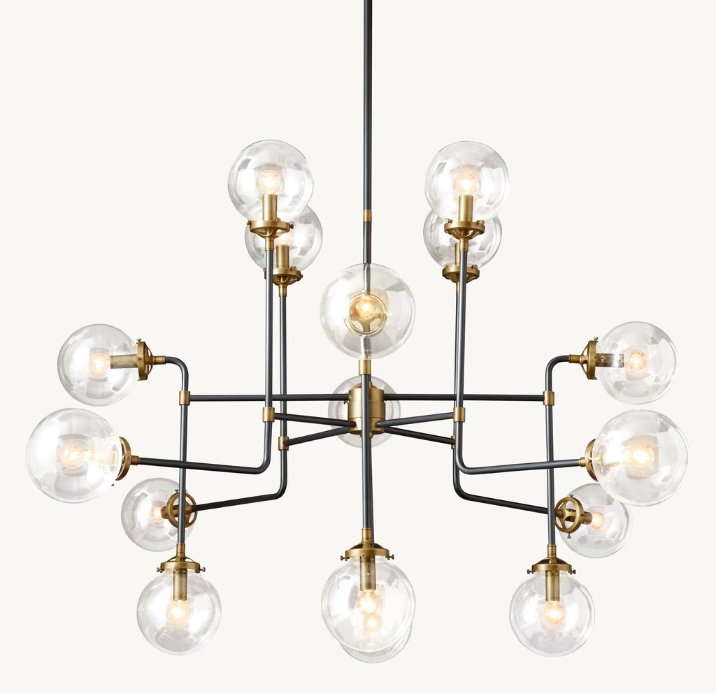 56 Inch Clear Glass Sputnik Globe Chandelier - Bistro