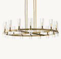 48 Inch Cylindrical Glass Candle Round Chandelier - Ravelle