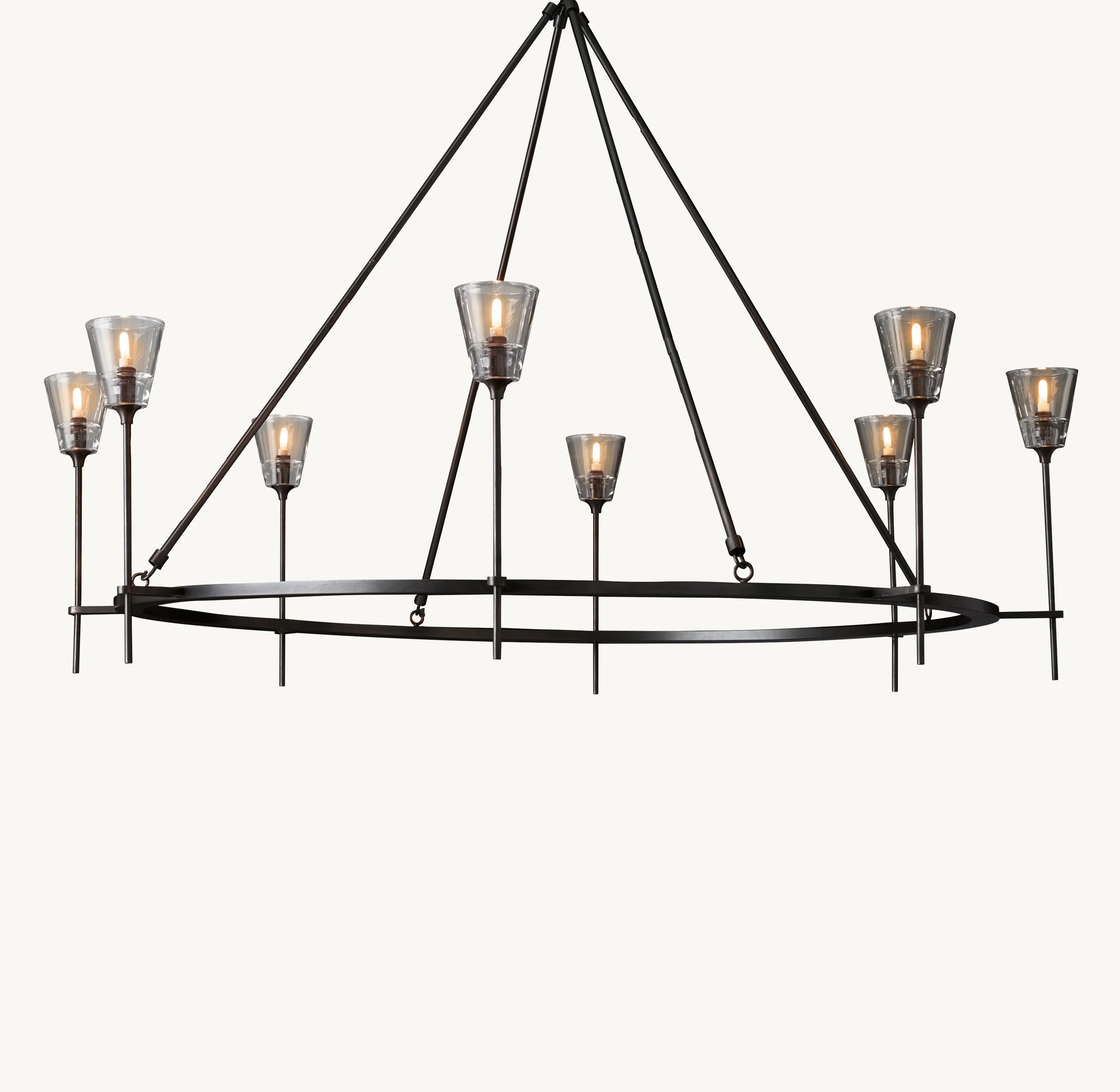 58 Inch Torch Round Chandelier - Verre
