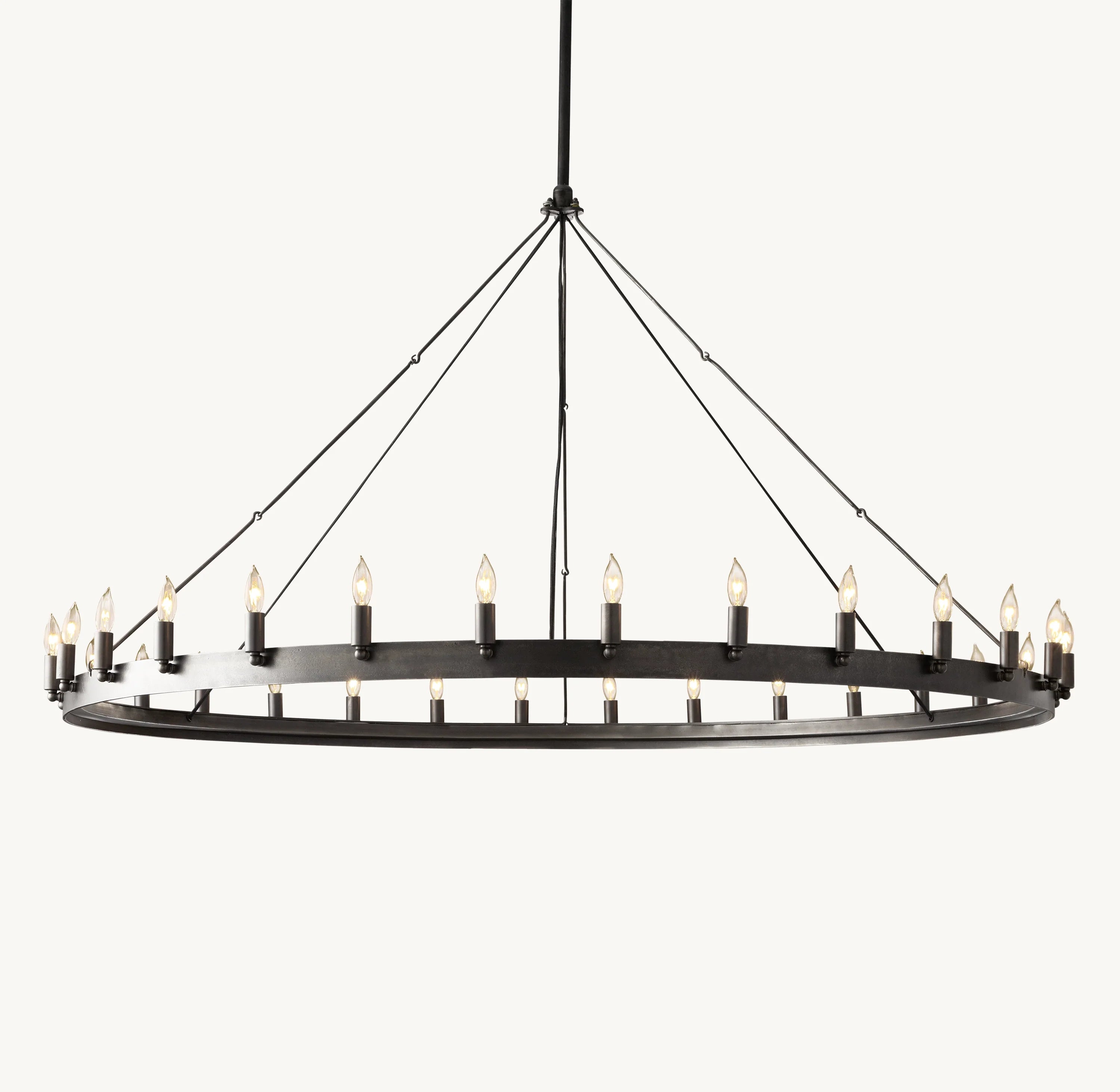63 Inch Vintage Filament Bent Tip Candle Round Chandelier - Camino