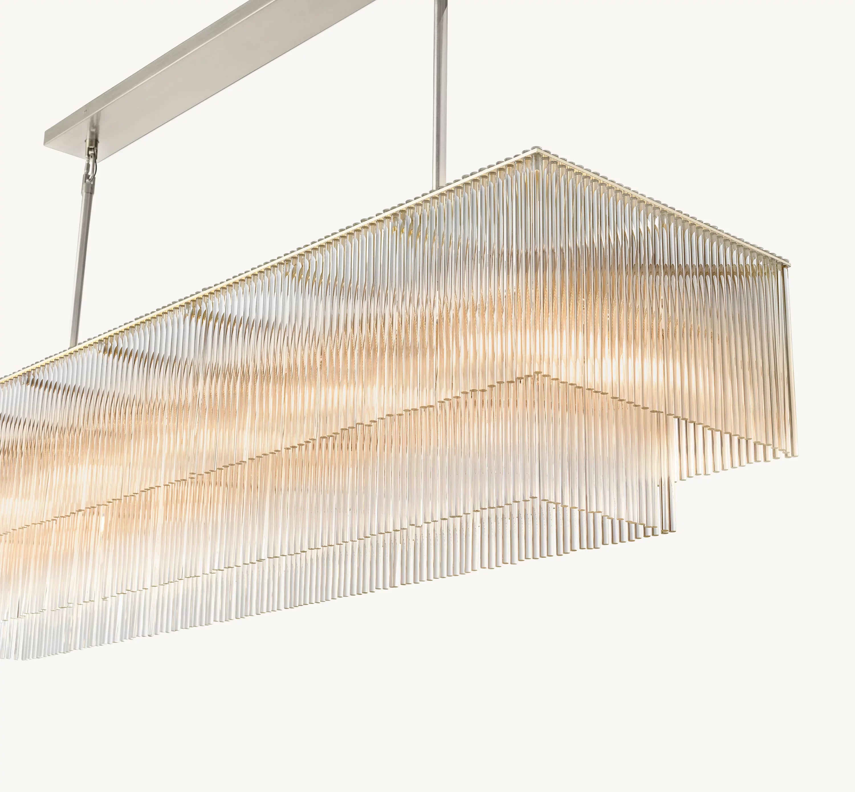 54 Inch Crystal Rod Rectangular Chandelier - Amadeo