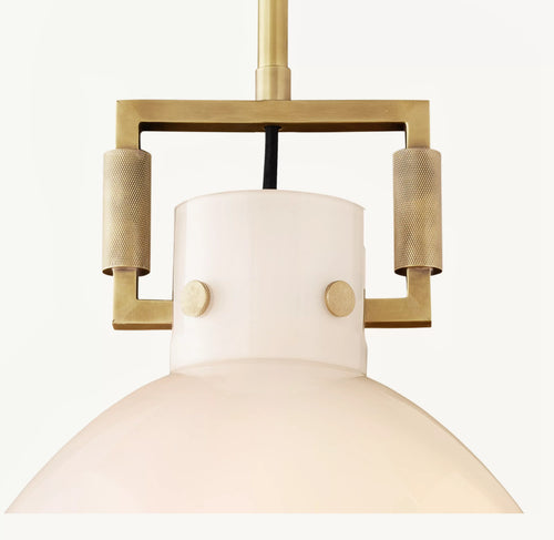 14 Inch Milk Glass Dome Pendant Light - Machinist