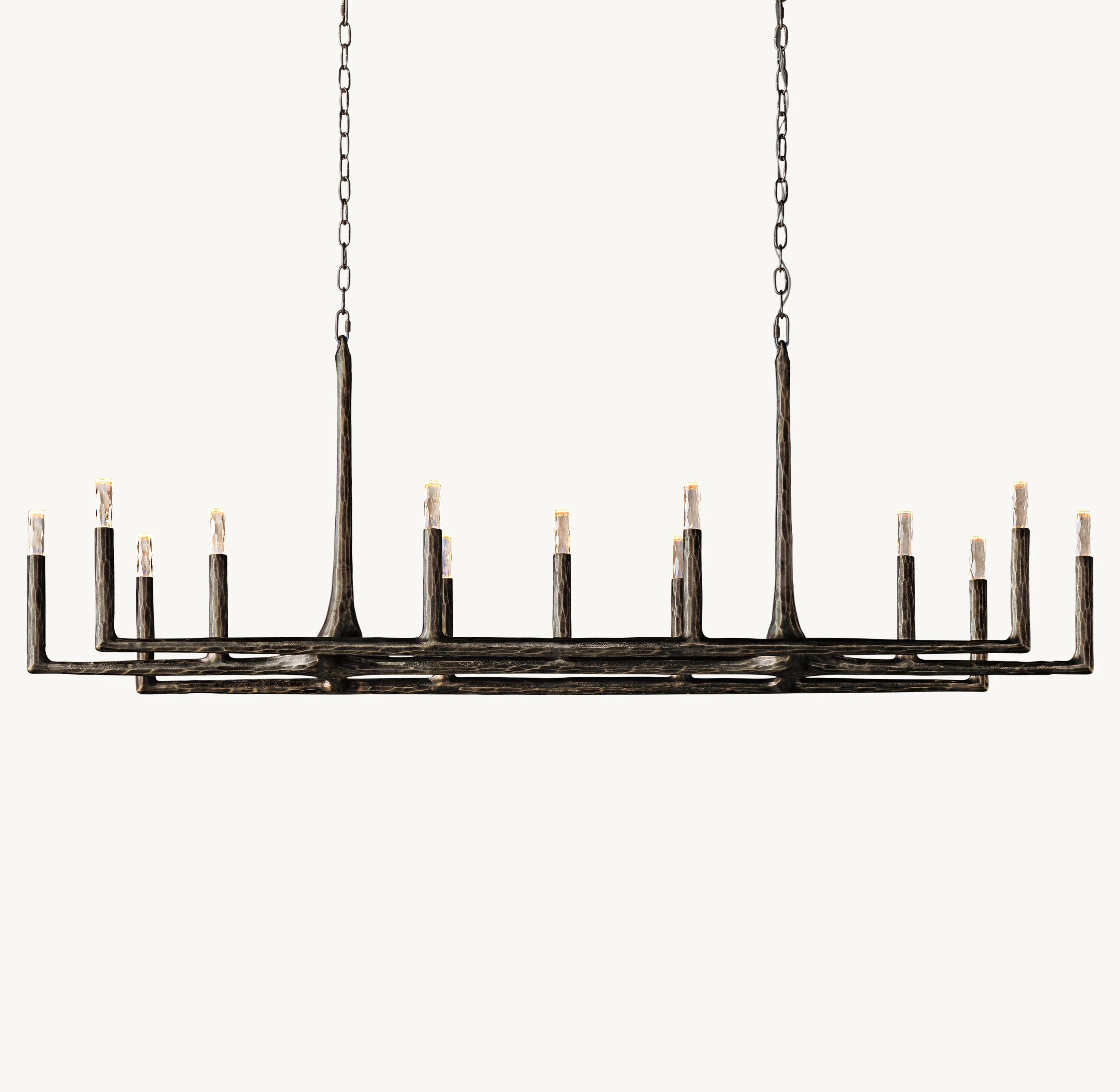 72 Inch Forged Candlestick Linear Chandelier - Thaddeus