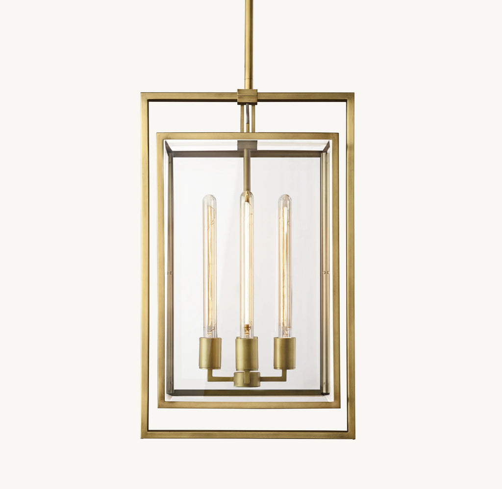 16 Inch Glass Lantern Pendant Light - Beckman