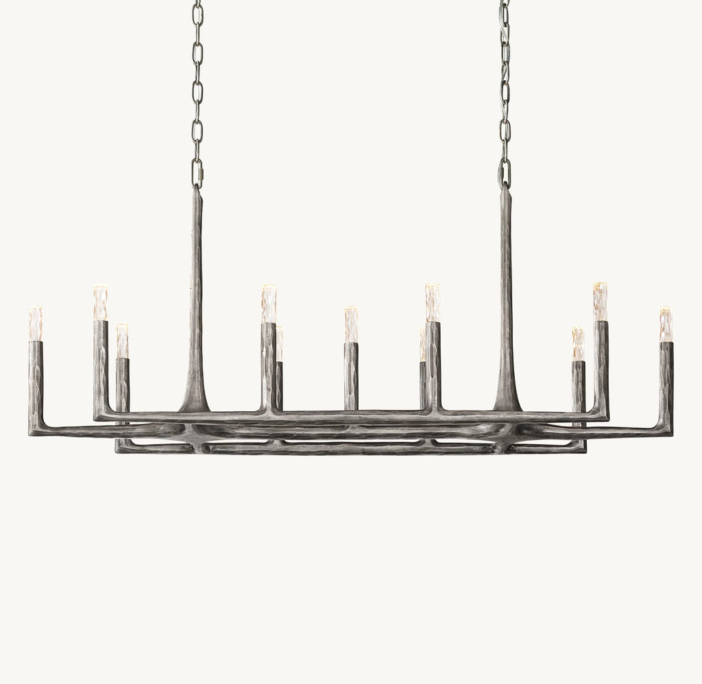 54 Inch Forged Candlestick Linear Chandelier - Thaddeus