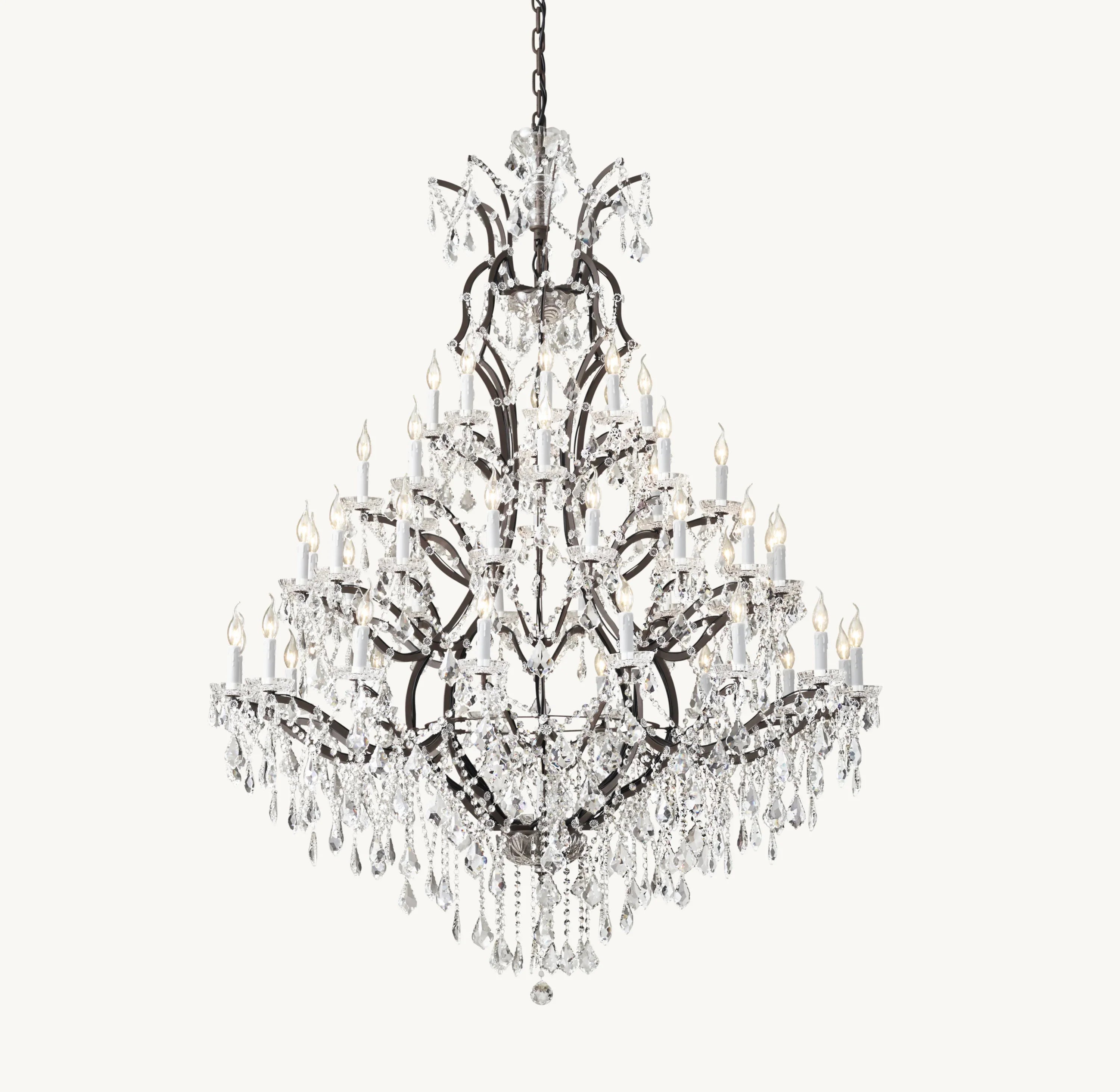 60 Inch Candelabra Crystal Chandelier - Rococo