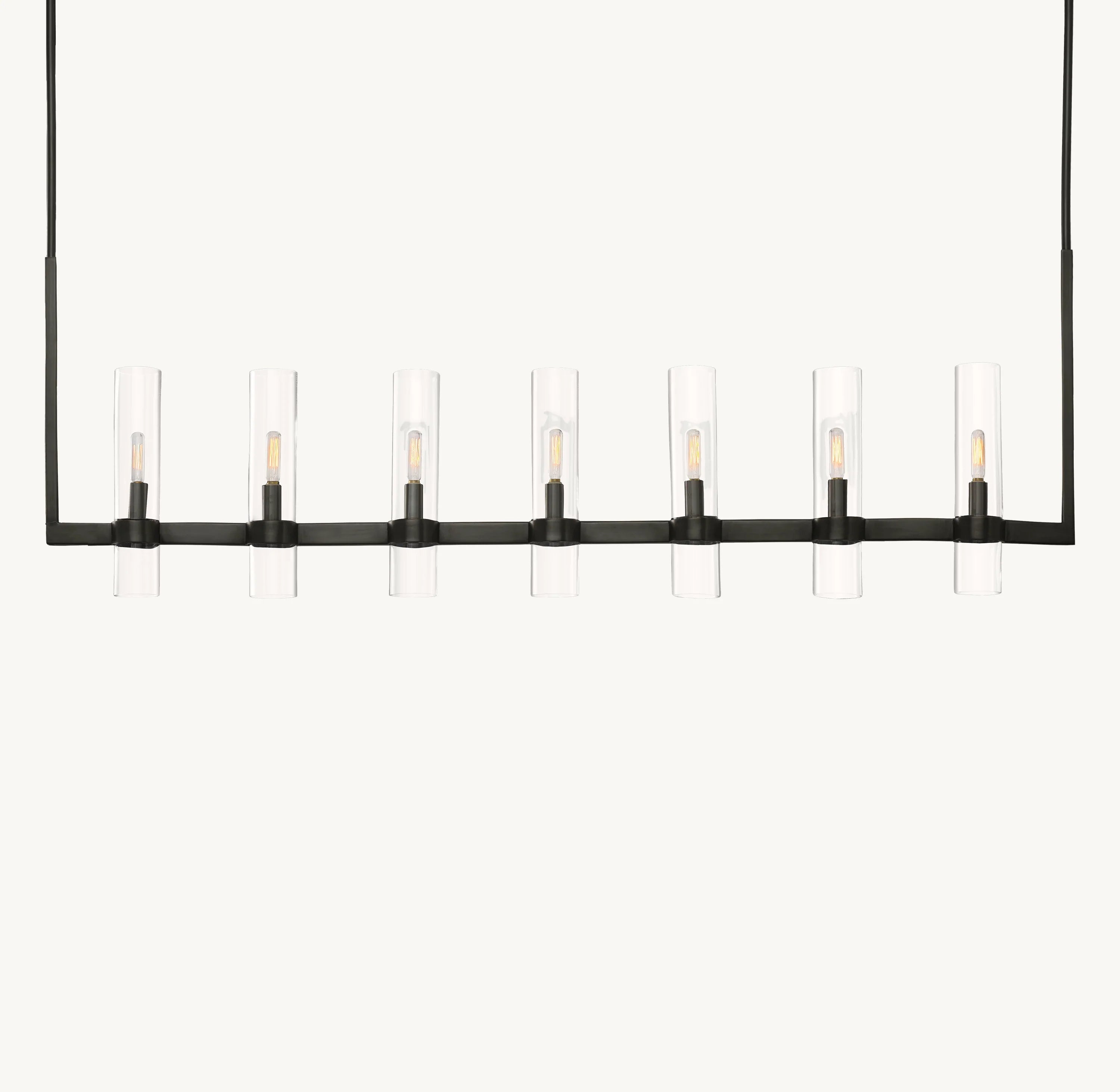 54 Inch Cylindrical Glass Candle Linear Chandelier - Ravelle