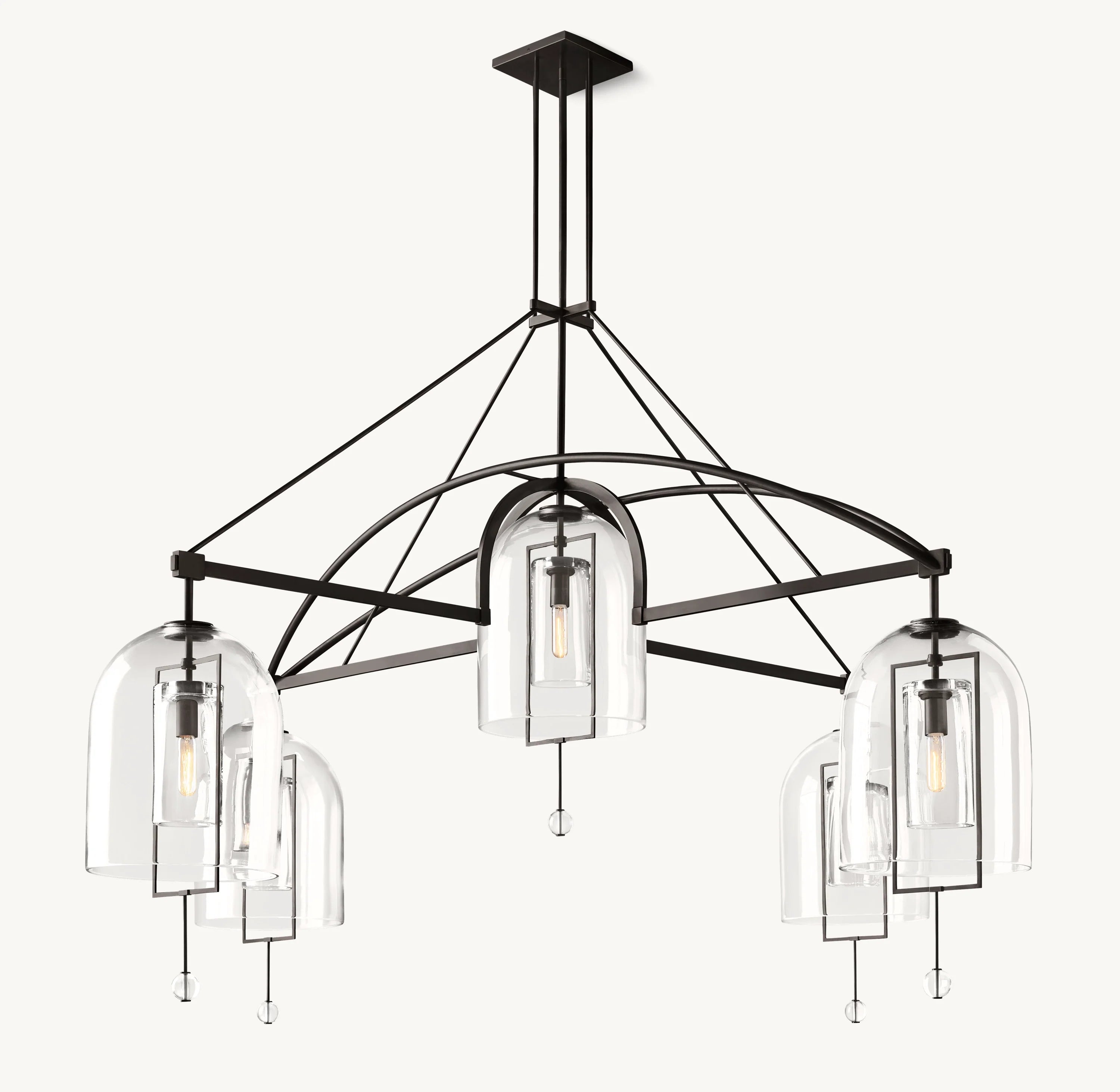 61 Inch Bell Glass Chandelier - Fulcrum