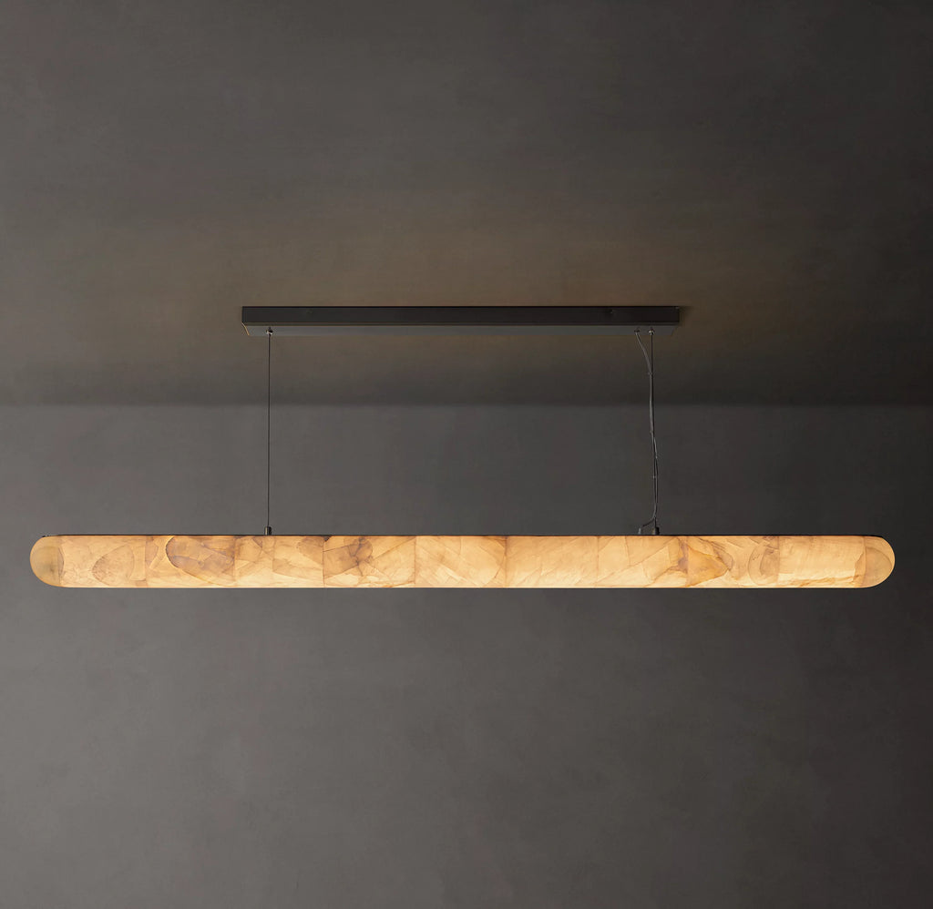 80 Inch Lisse Linear Alabaster Chandelier - Rivage