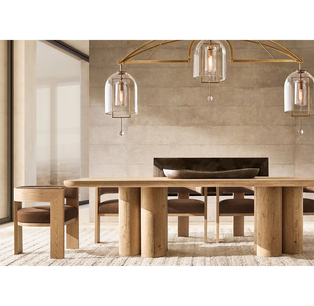 61 Inch Bell Glass Linear Chandelier - Fulcrum