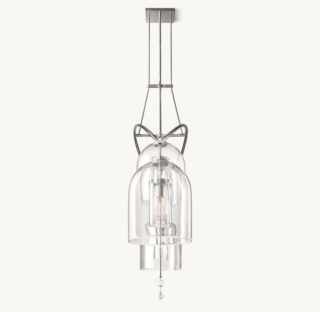 61 Inch Bell Glass Linear Chandelier - Fulcrum