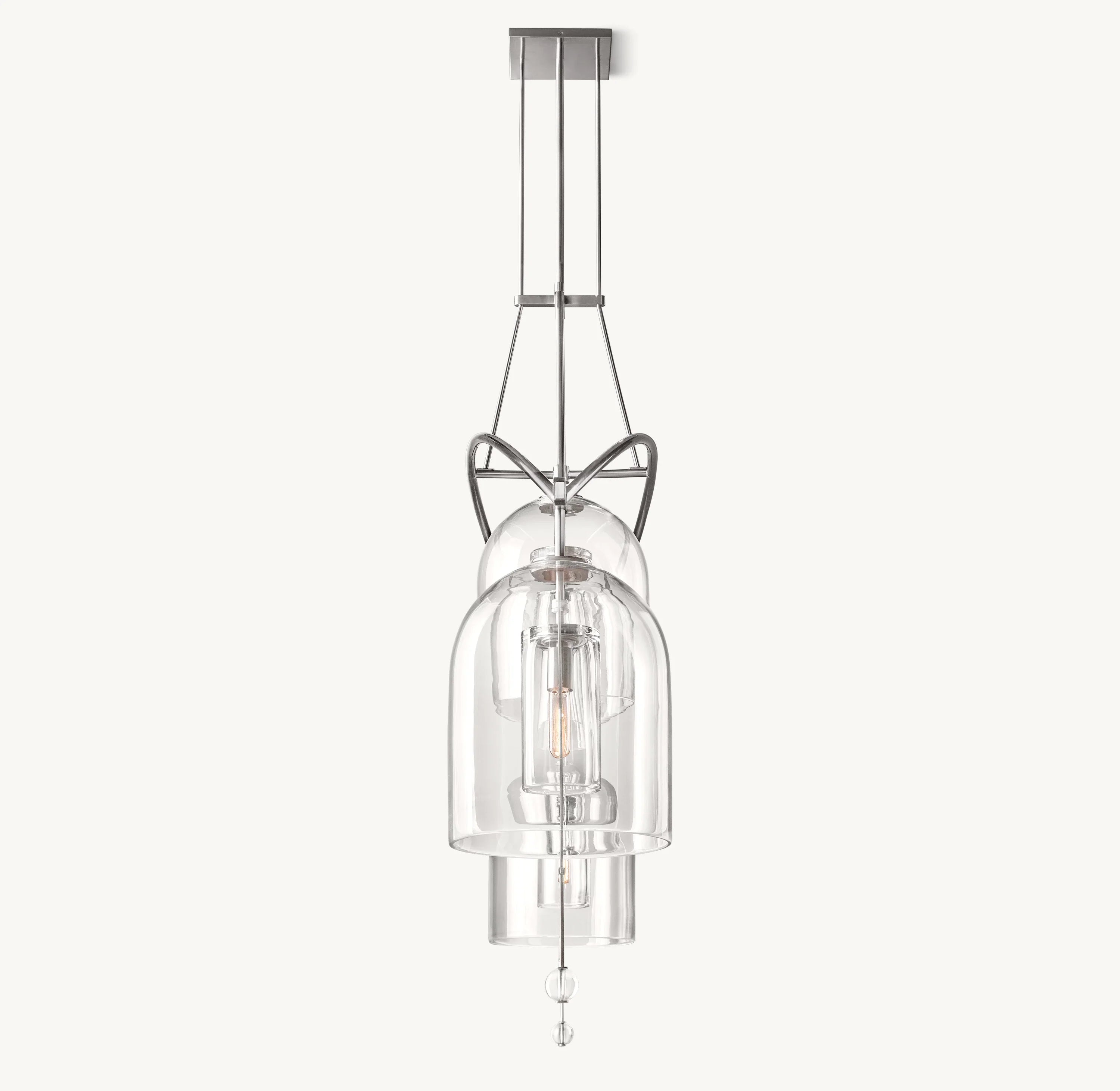 61 Inch Bell Glass Linear Chandelier - Fulcrum