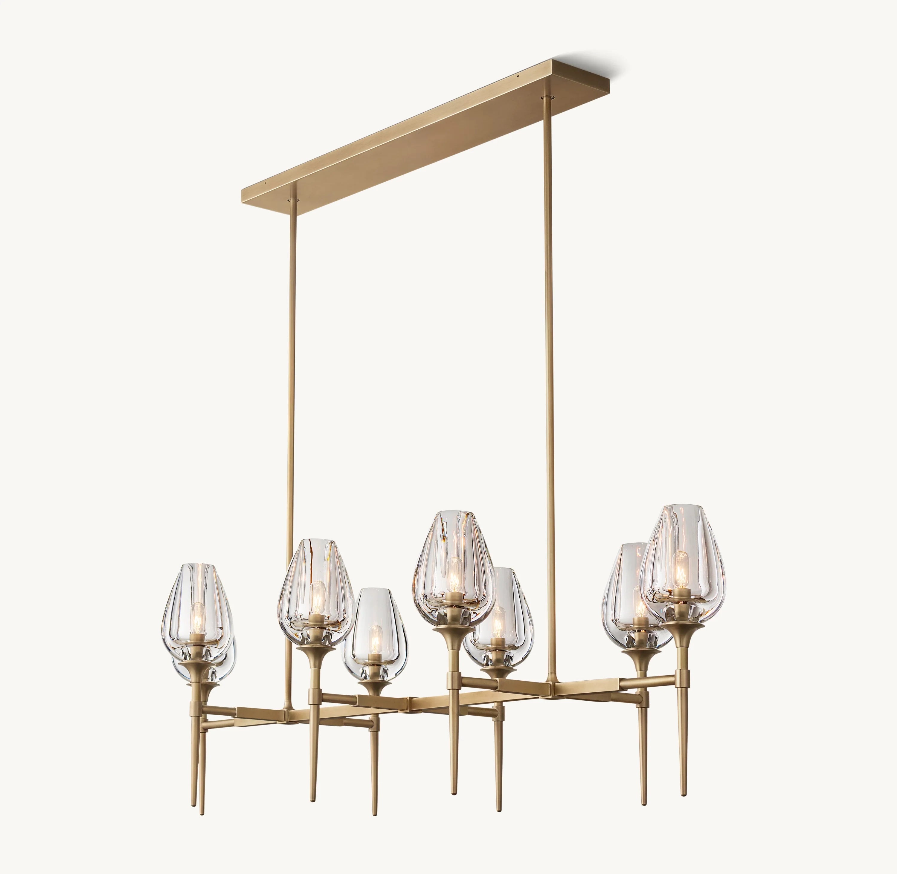 52 Inch Torchiere Crystal Linear Chandelier - Tulip