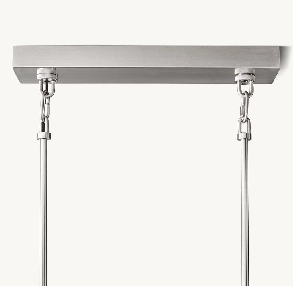 77 Inch Ribbed Clear Glass Rectangular Chandelier - Sirene