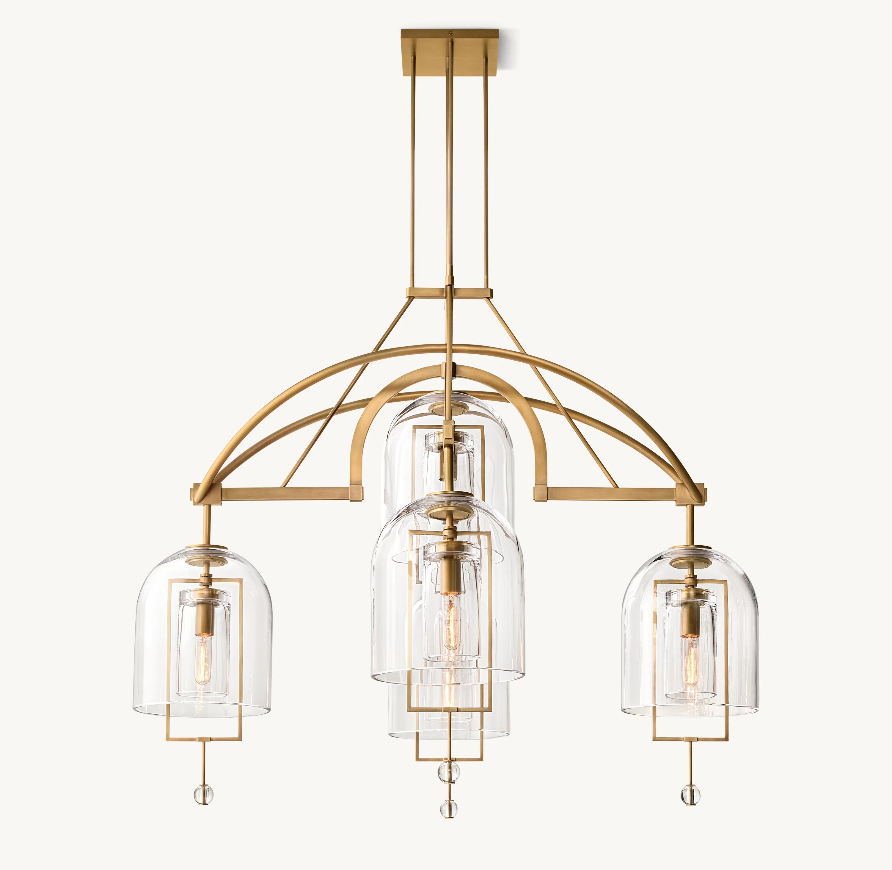 48 Inch Bell Glass Chandelier - Fulcrum
