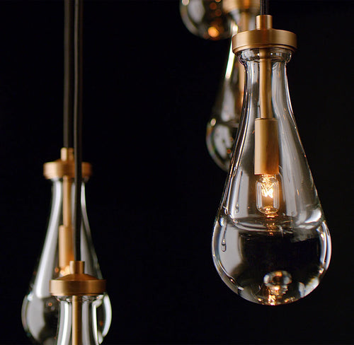 18 Inch Raindrop Glass Round Chandelier – Ava