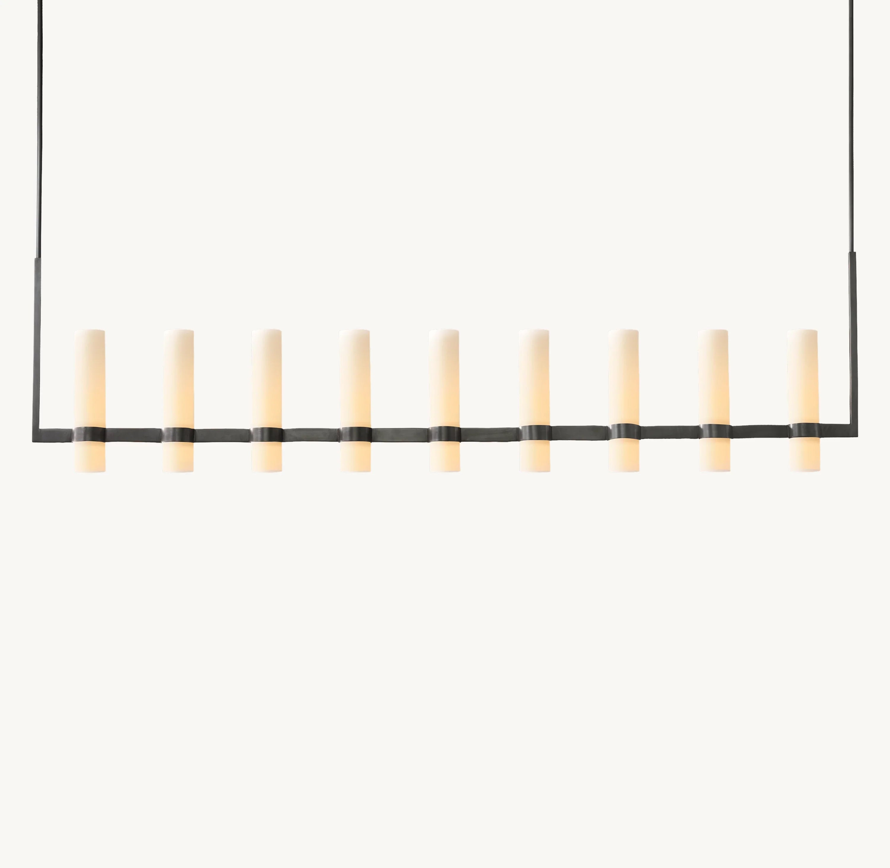 69 Inch Cylindrical Milk Glass Linear Chandelier - Ravelle