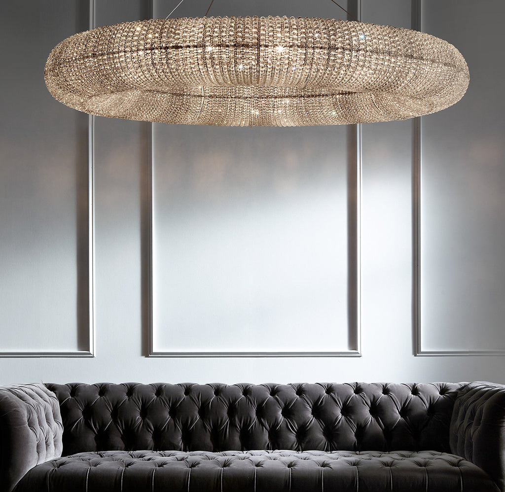 59 Inch Clear Crystal Bead Round Chandelier - Halo
