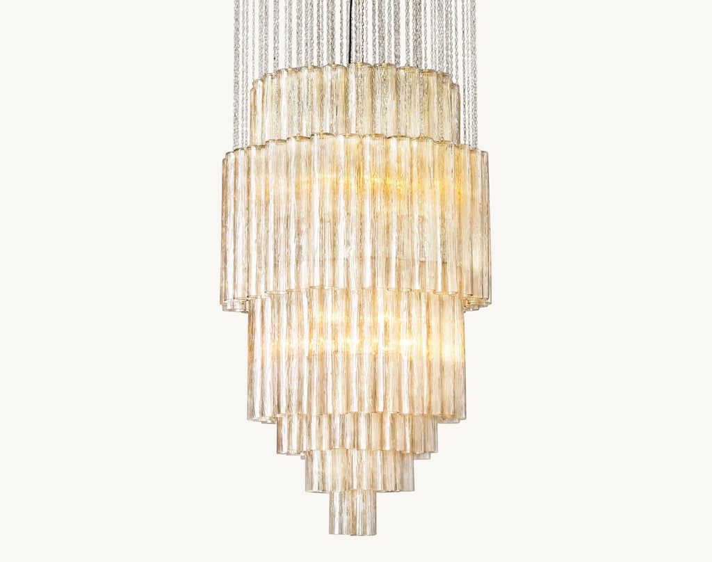 24 Inch Tronchi Murano Glass Tiered Chandelier - Serenella