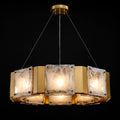 39 Inch Textured Glass Octagon Chandelier - Elena