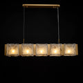 31 Inch Textured Glass Linear Chandelier - Elena