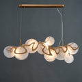 41 Inch Textured Glass Linear Chandelier - Elara