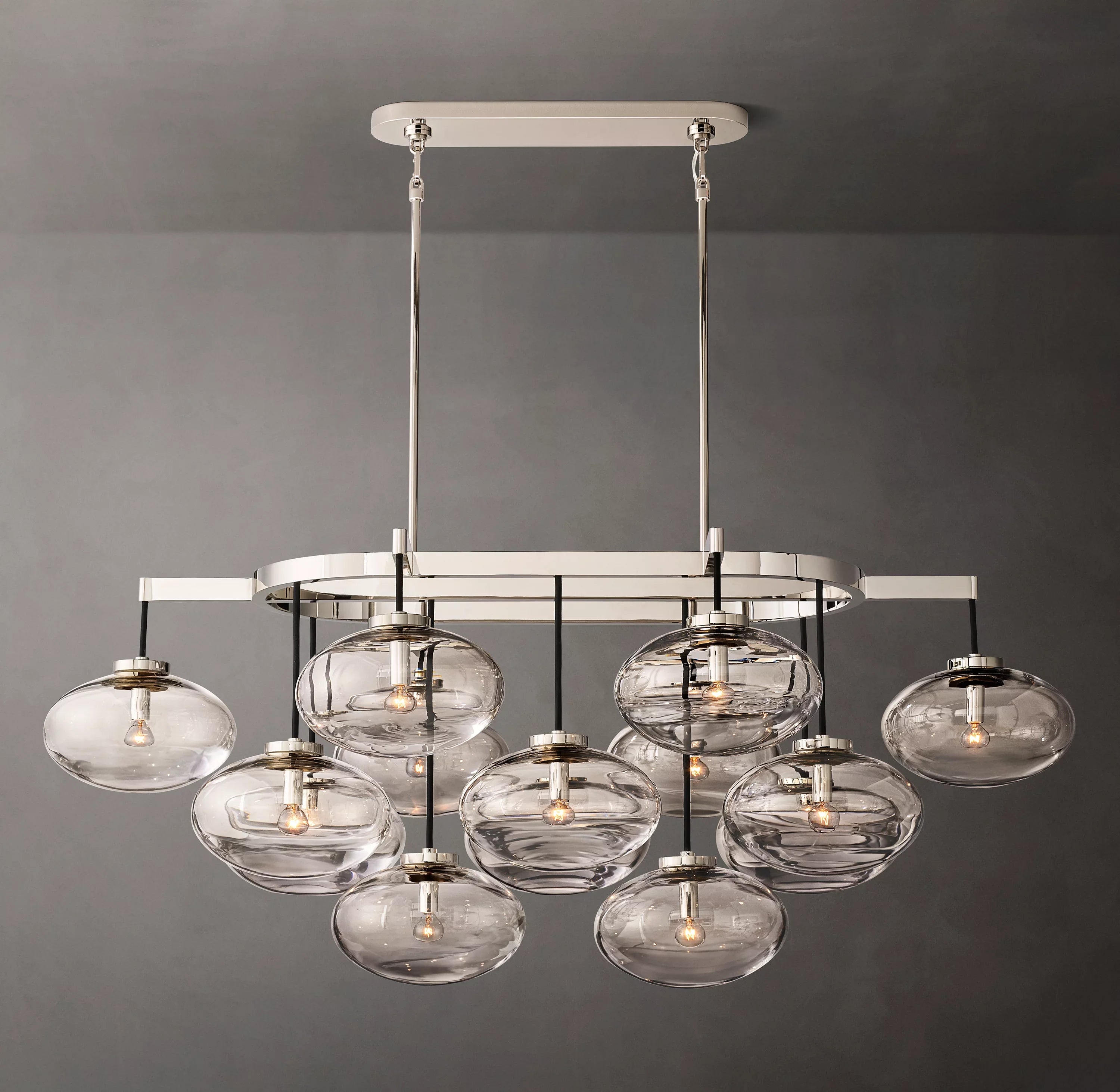 54 Inch Glass Bubble Oval Chandelier - Cabrette
