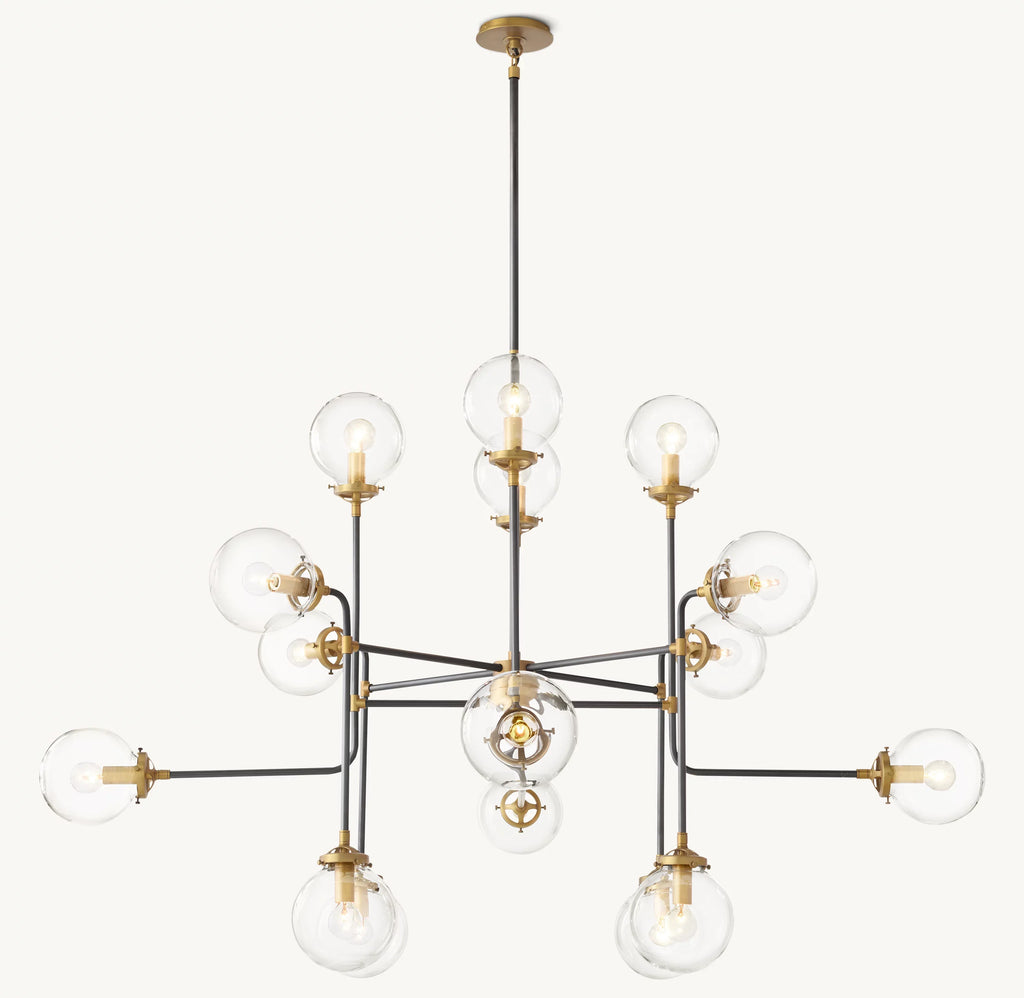 56 Inch Clear Glass Sputnik Globe Chandelier - Bistro