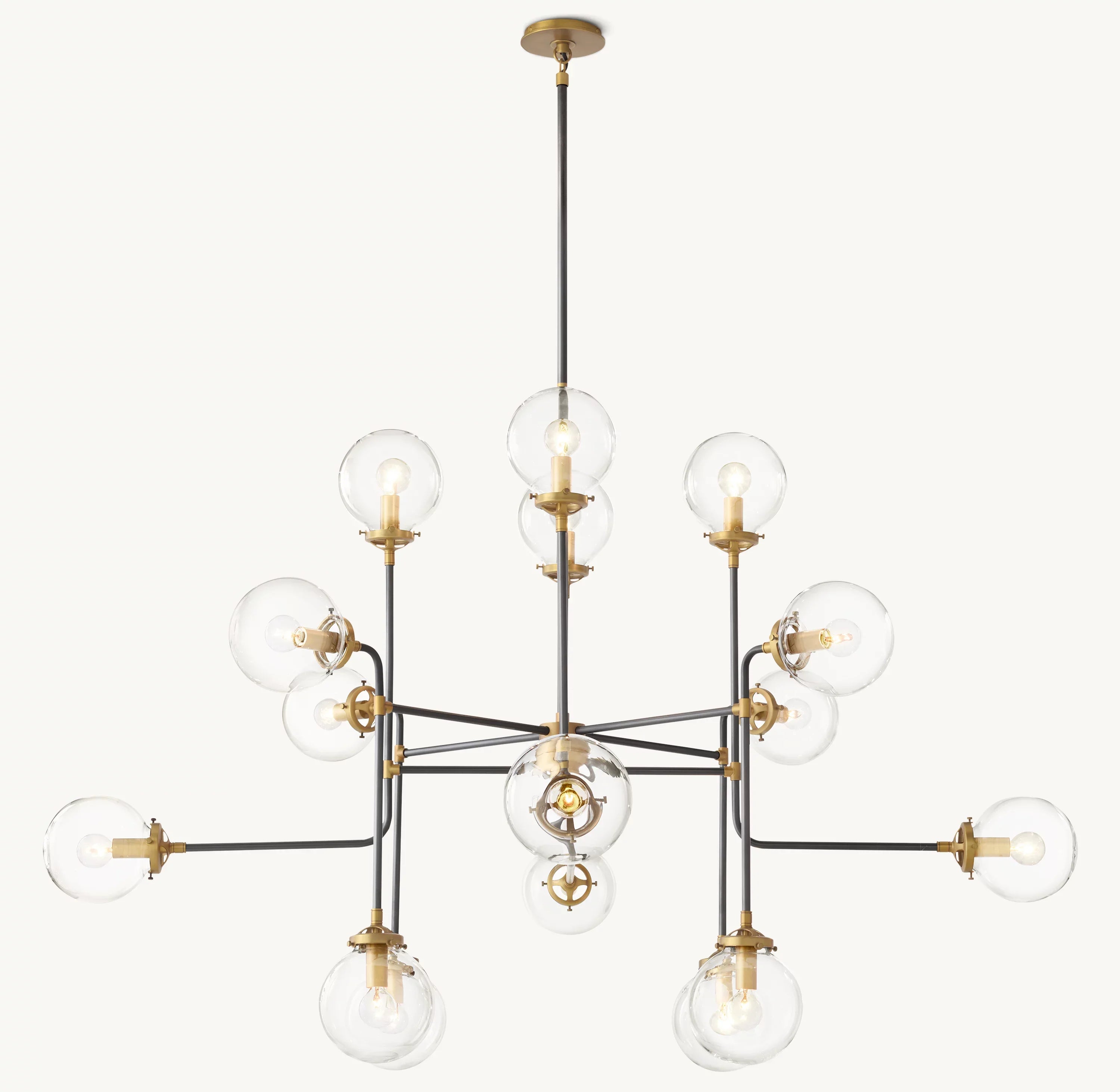 56 Inch Clear Glass Sputnik Globe Chandelier - Bistro