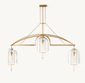 61 Inch Bell Glass Linear Chandelier - Fulcrum
