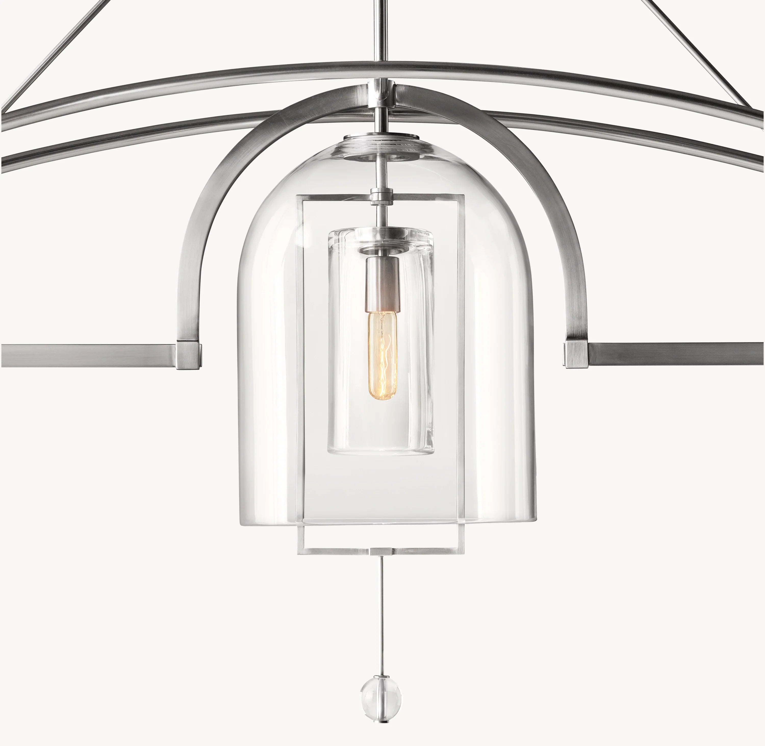 61 Inch Bell Glass Linear Chandelier - Fulcrum