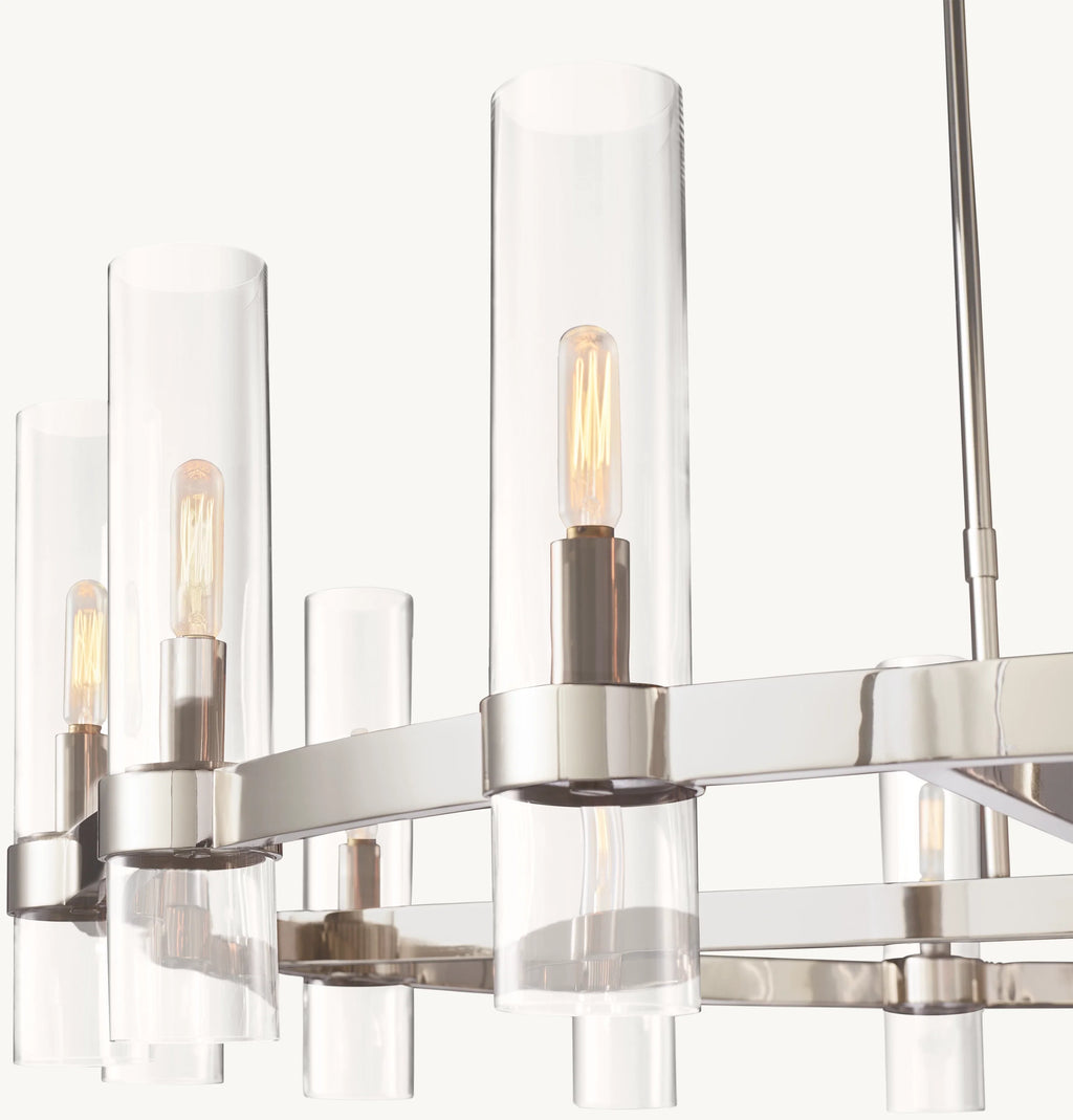 60 Inch Cylindrical Glass Candle Round Chandelier - Ravelle