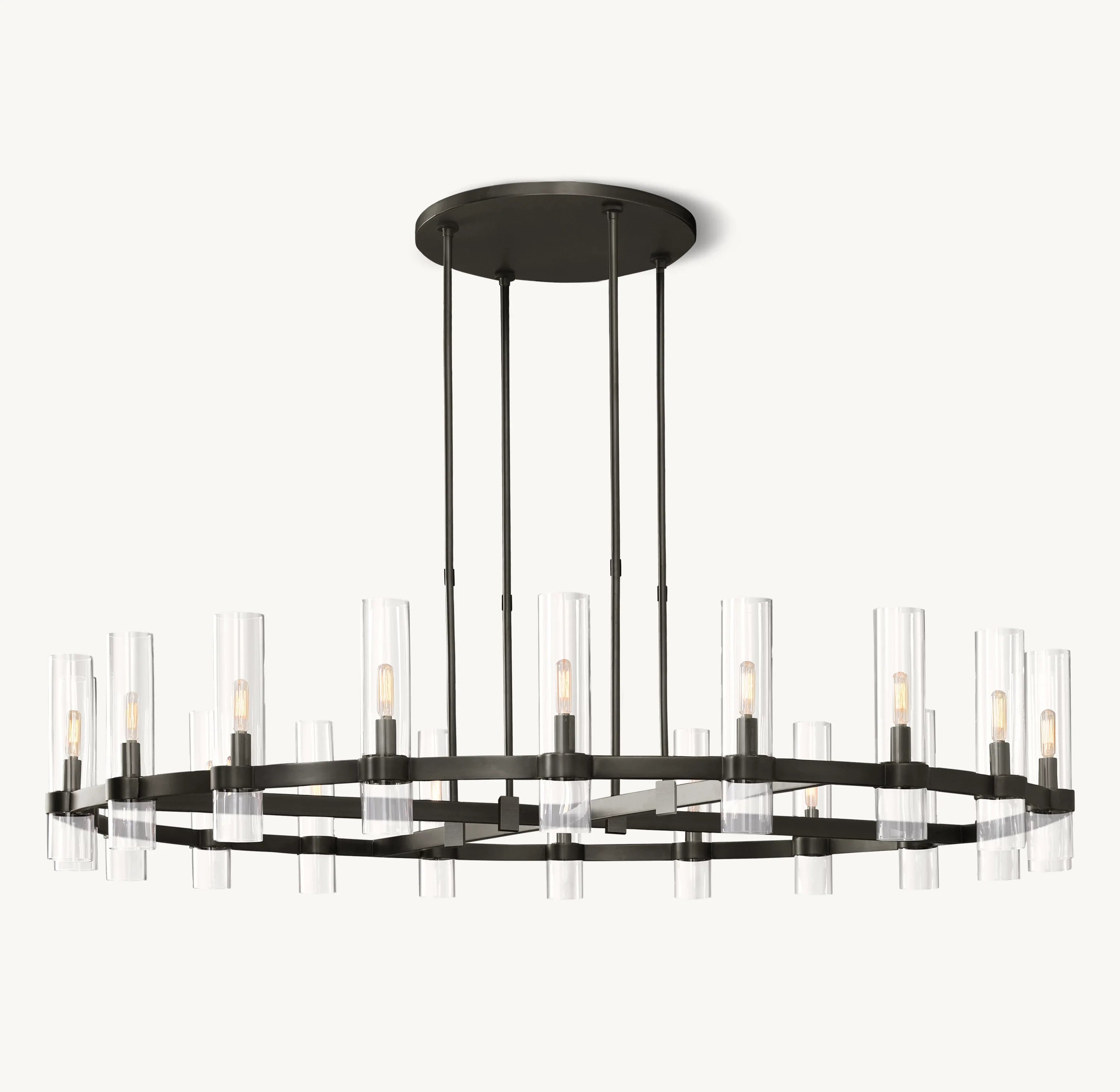 60 Inch Cylindrical Glass Candle Round Chandelier - Ravelle