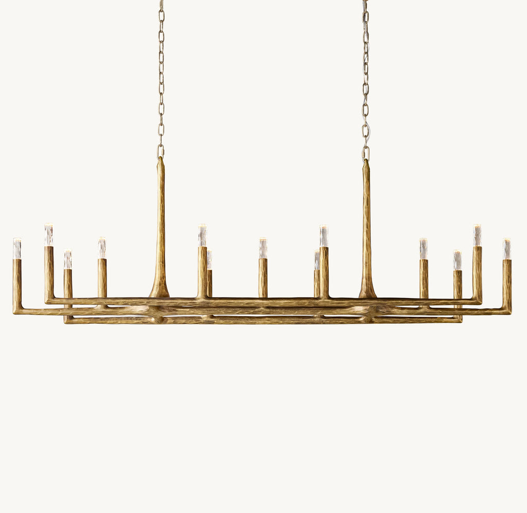 72 Inch Forged Candlestick Linear Chandelier - Thaddeus