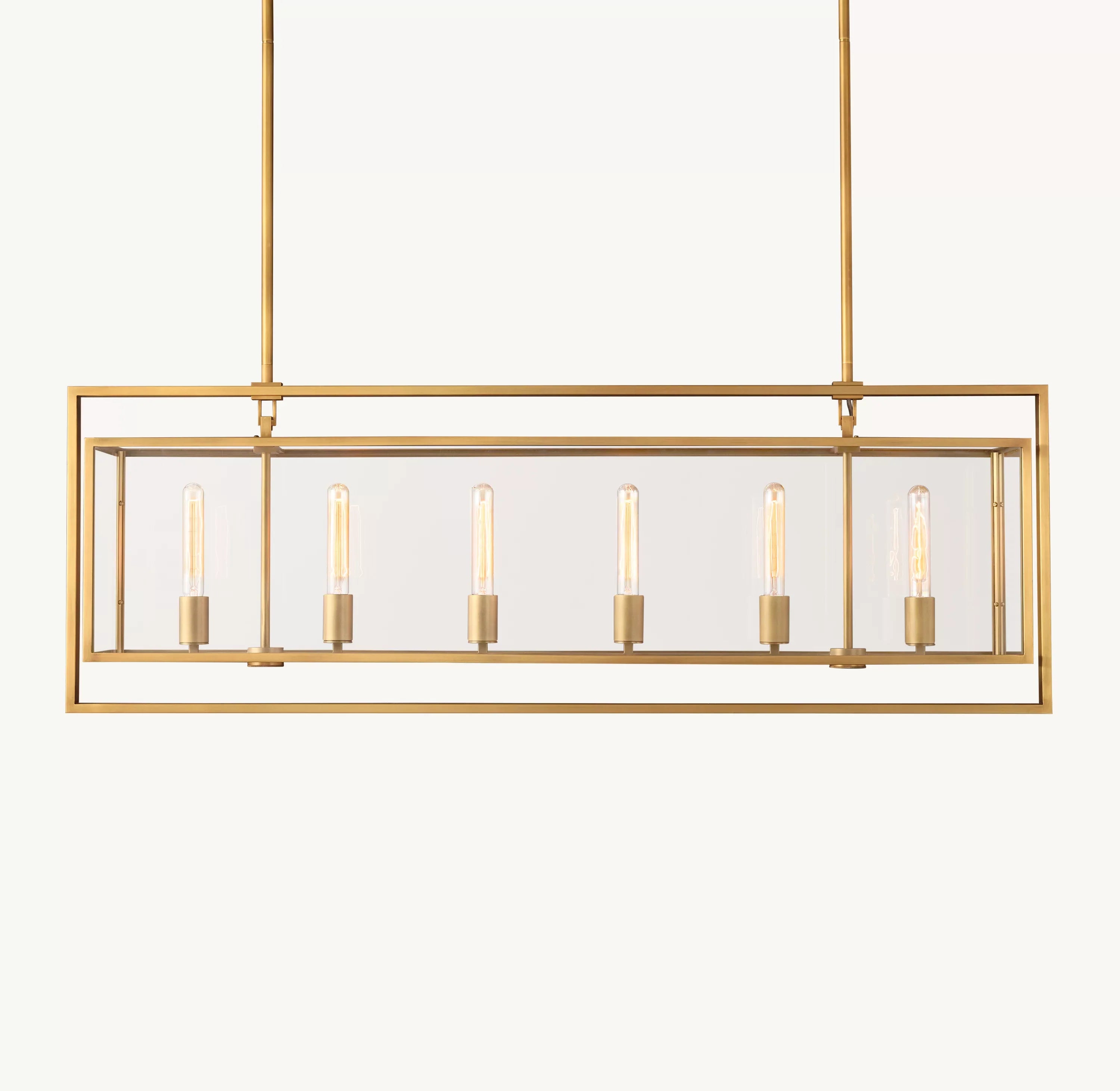 54 Inch Glass Rectangular Chandelier - Beckman