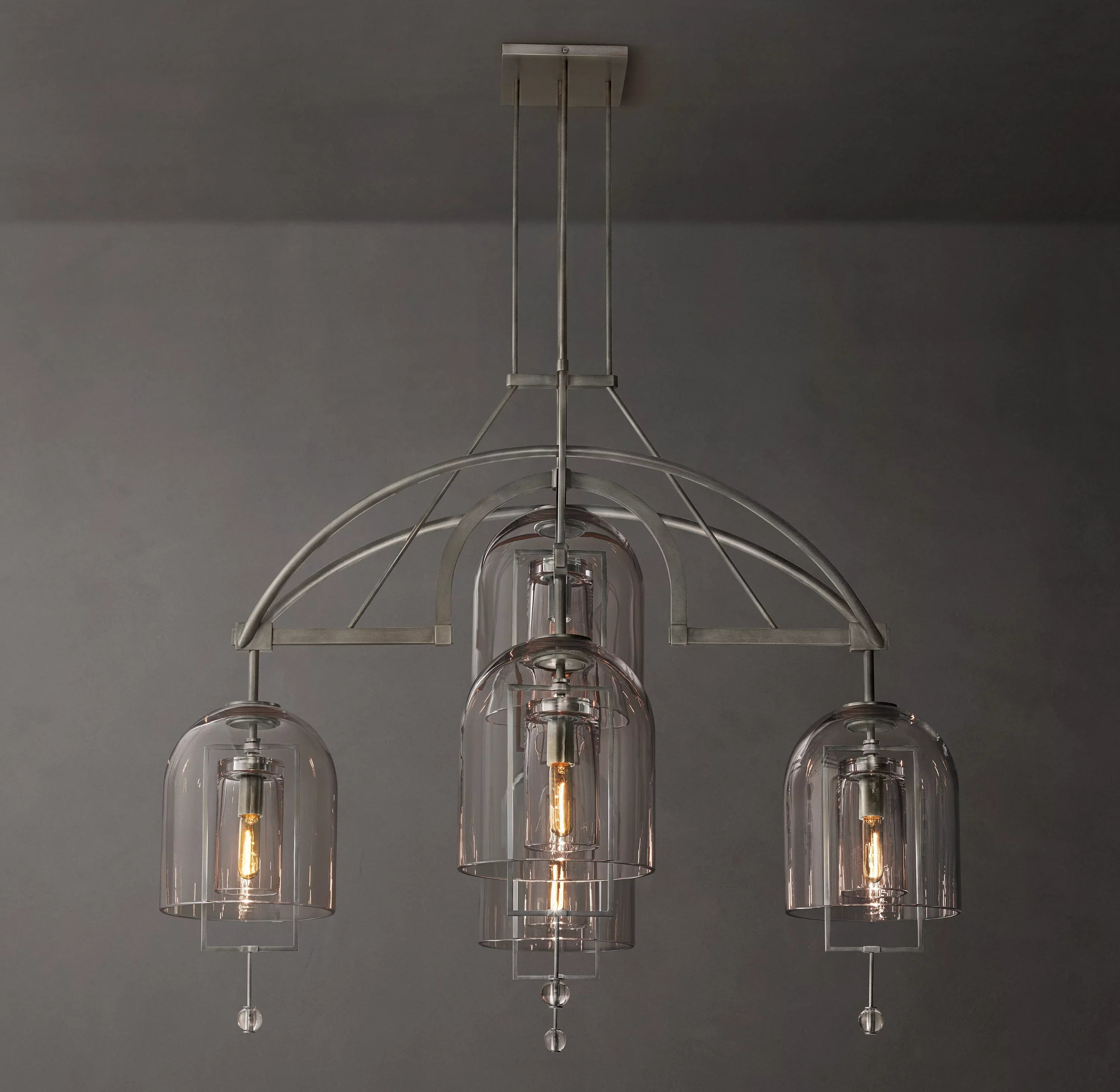 48 Inch Bell Glass Chandelier - Fulcrum