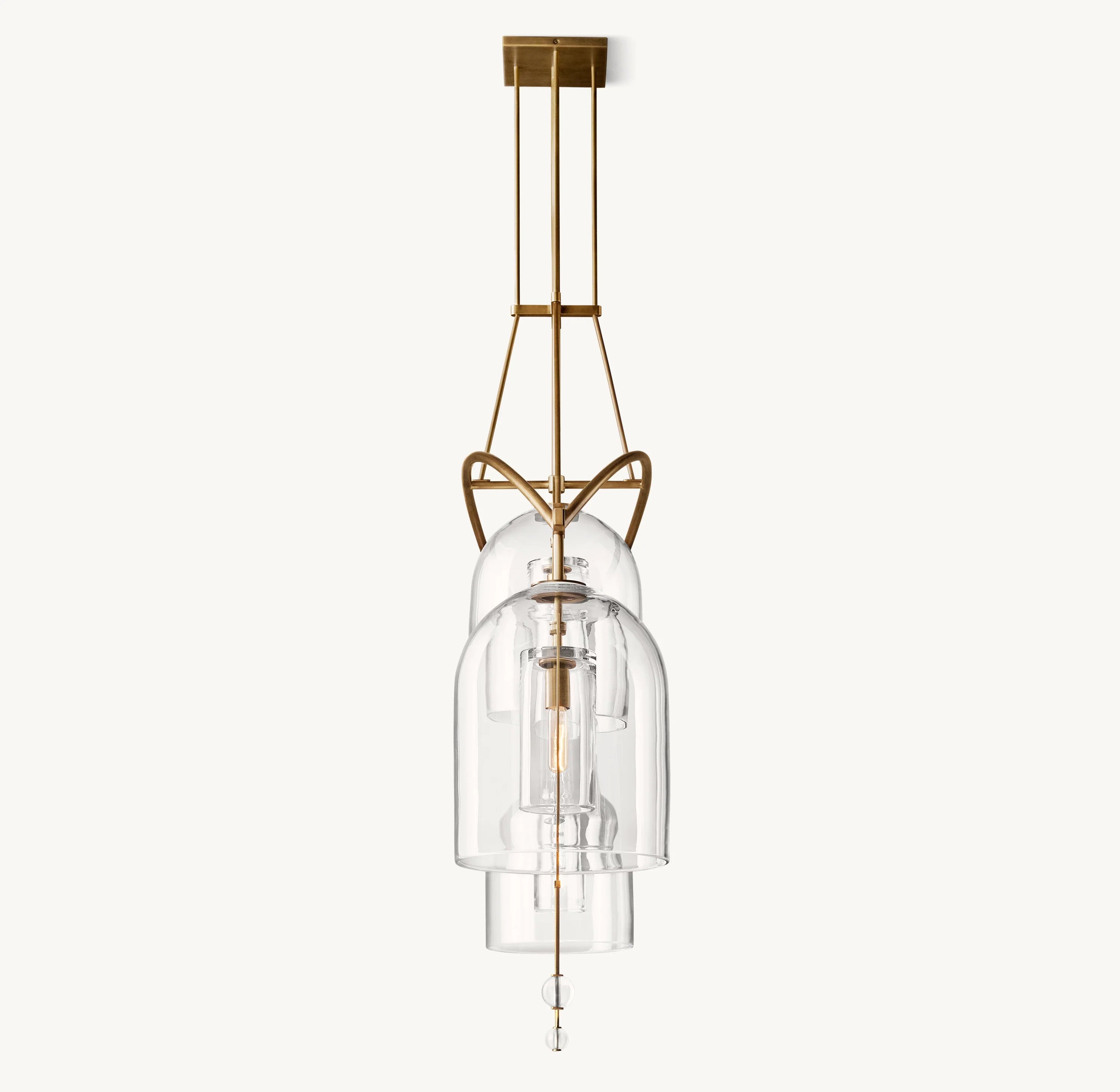 61 Inch Bell Glass Linear Chandelier - Fulcrum